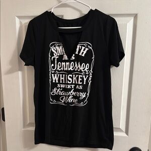 Black Graphic Tee with White Text